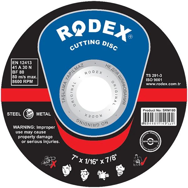 Диск отрезной Rodex SRM18230, 230х1.8х22 мм